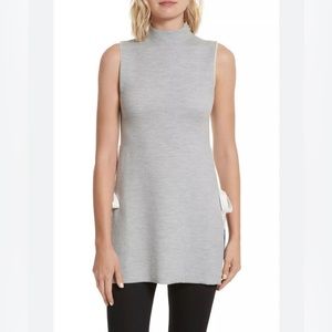 Alice and Olivia Alvera Mock Neck Side Tie Tunic  (Size Small, Grey)
